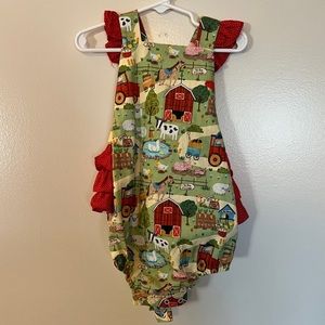 Ricrac & Ruffles Bubble, 24 months/2T, Farm